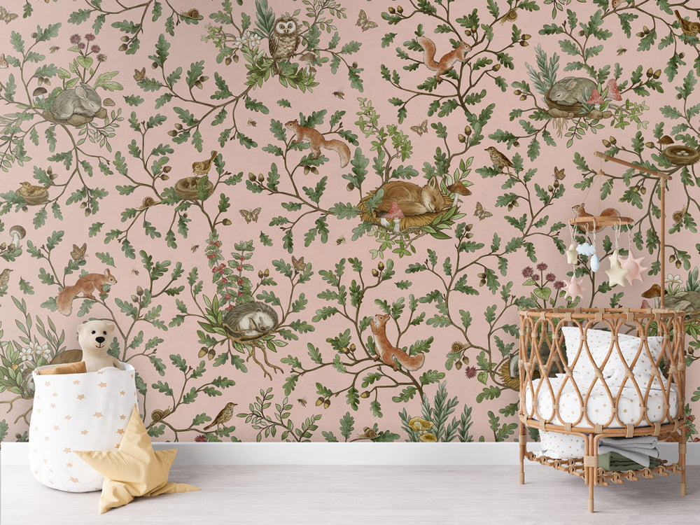 Mural Playful Woods pink – Kikki Belle – imagem 1