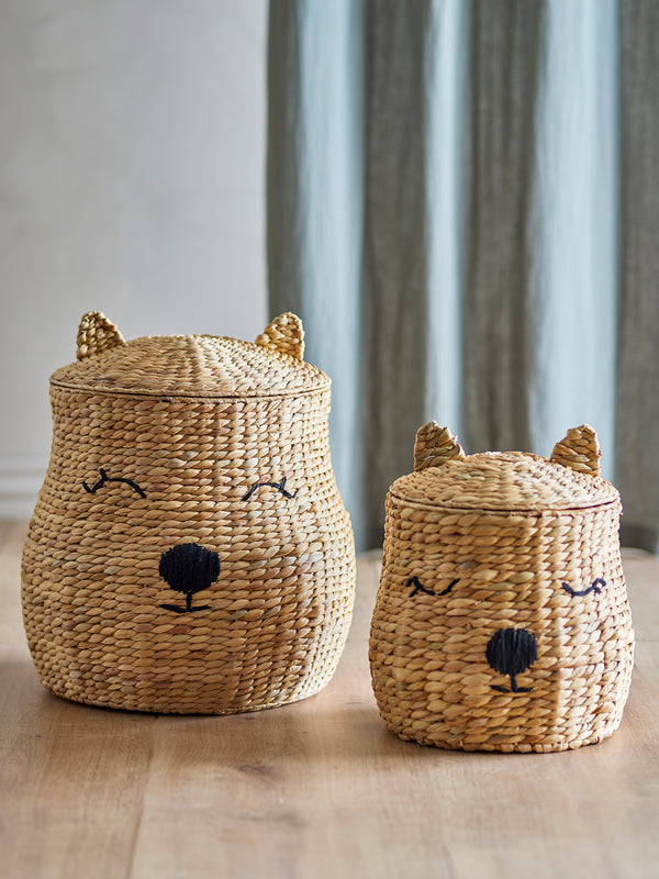 Berny Cesto com Tampa - Natural | Bloomingville MINI – imagem 3