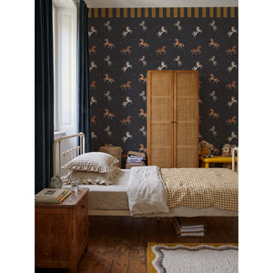 Papel de Parede Spanish horses with border yellow – ochre – Dekornik – imagem 2