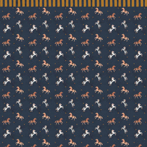 Papel de Parede Spanish horses with border yellow – ochre – Dekornik – imagem 3