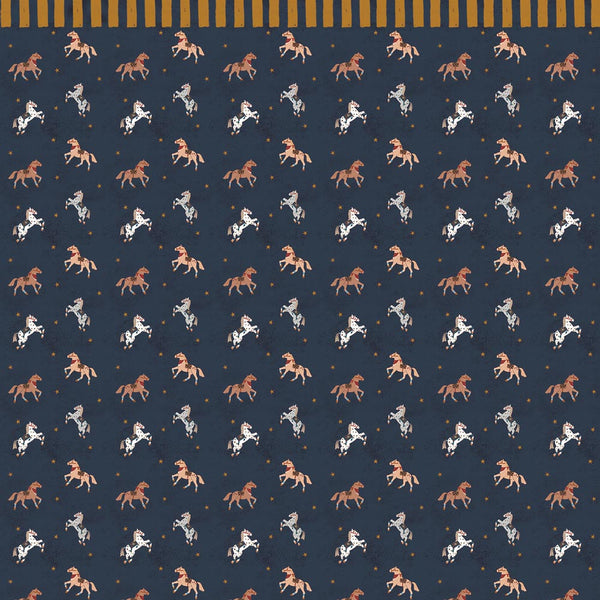 Papel de Parede Spanish horses with border yellow – ochre – Dekornik – imagem 3
