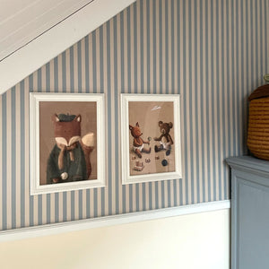 Papel de Parede Simple Vintage Stripes Beige Blue – Dekornik – imagem 5