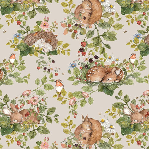 Papel de Parede Little Sleepy Animals Light – Dekornik – imagem 1