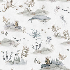 Papel de Parede Underwater World White – Dekornik – imagem 1