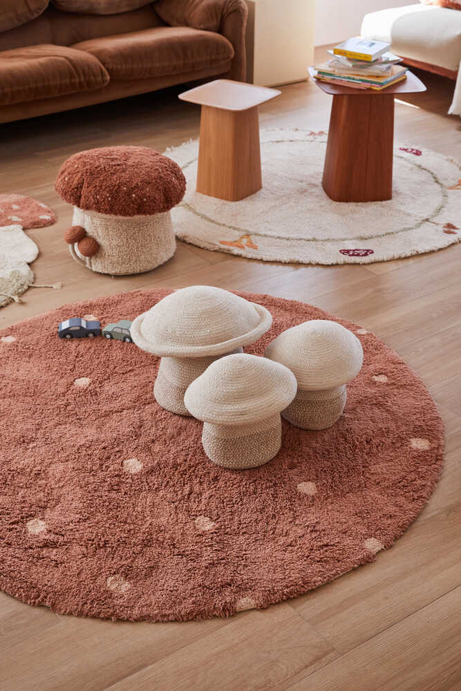 Tapete lavável Round Dot Castanho — Lorena Canals