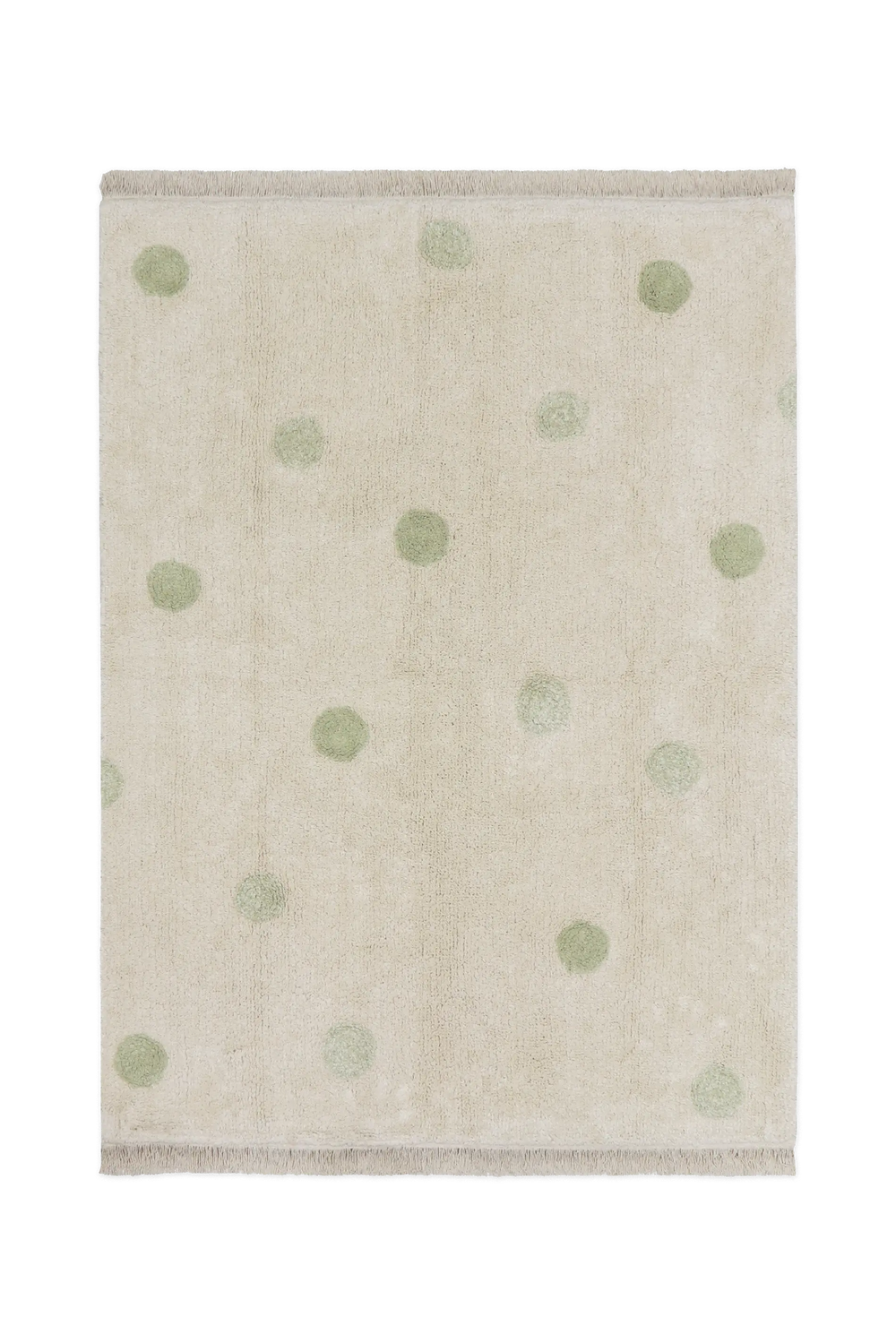 Tapete lavável Hippy Dots Natural–Oliva — Lorena Canals