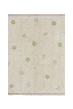 Tapete lavável Hippy Dots Natural–Oliva — Lorena Canals
