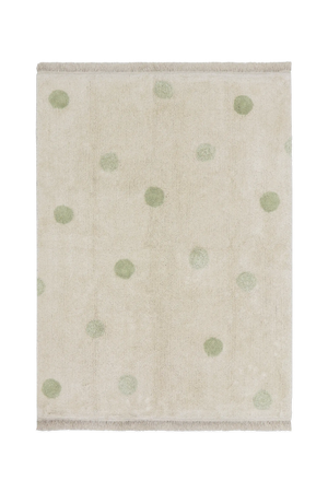 Tapete lavável Hippy Dots Natural–Oliva — Lorena Canals