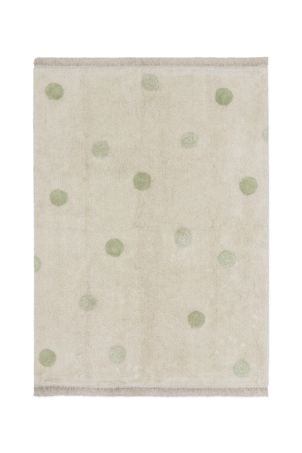 Tapete lavável Hippy Dots Natural–Oliva — Lorena Canals