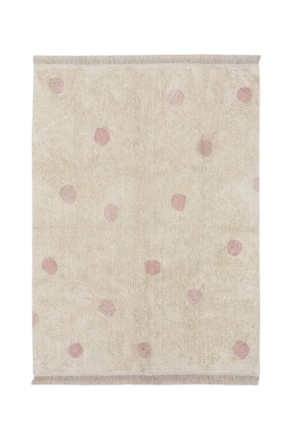 Tapete lavável Hippy Dots Natural–Rosa Vintage — Lorena Canals