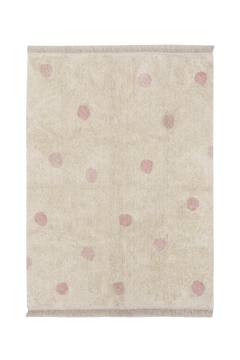 Tapete lavável Hippy Dots Natural–Rosa Vintage — Lorena Canals