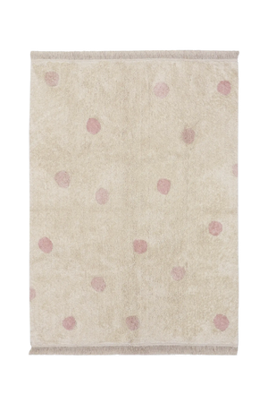 Tapete lavável Hippy Dots Natural–Rosa Vintage — Lorena Canals