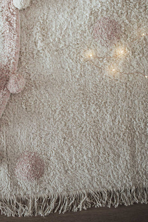 Tapete lavável Hippy Dots Natural–Rosa Vintage — Lorena Canals