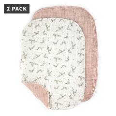 Toalhas para muda-fraldas em musselina — 2 unidades | Sebra — Powder Rose