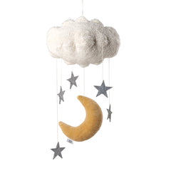 Móbile Lua e Estrelas | Sebra — Beige