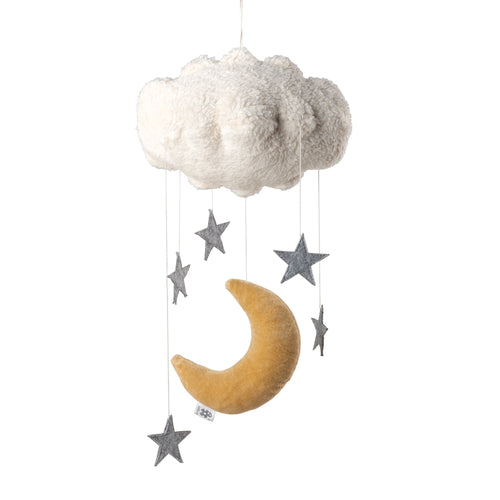 Móbile Lua e Estrelas | Sebra — Beige