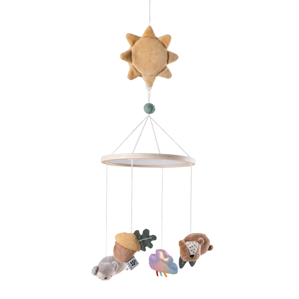Móbile musical com espelho Woodland | Sebra — Multi-coloured