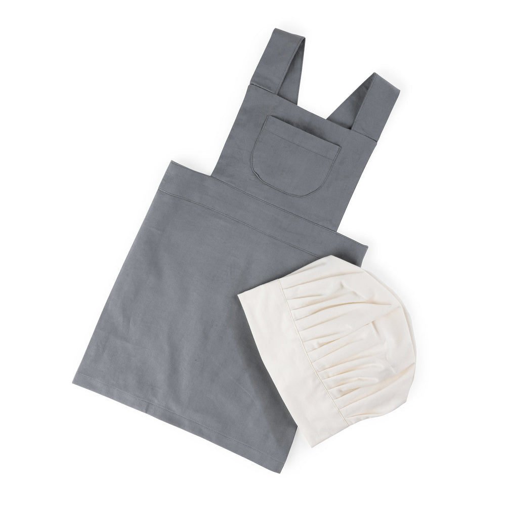 Conjunto avental e chapéu de cozinheiro | Sebra — Elephant grey/White