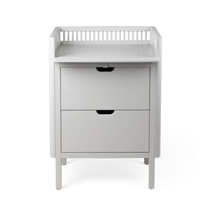 Cómoda com muda-fraldas e gavetas | Sebra — Stone grey