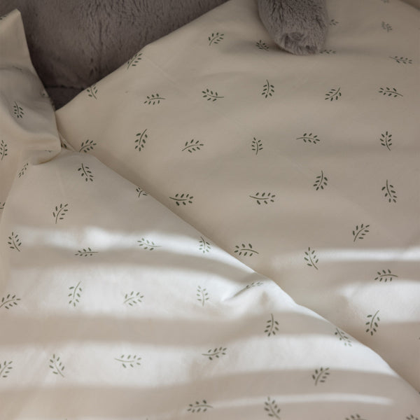 Roupa de cama júnior em percal — tamanho DE | Sebra — Sophora Leaves