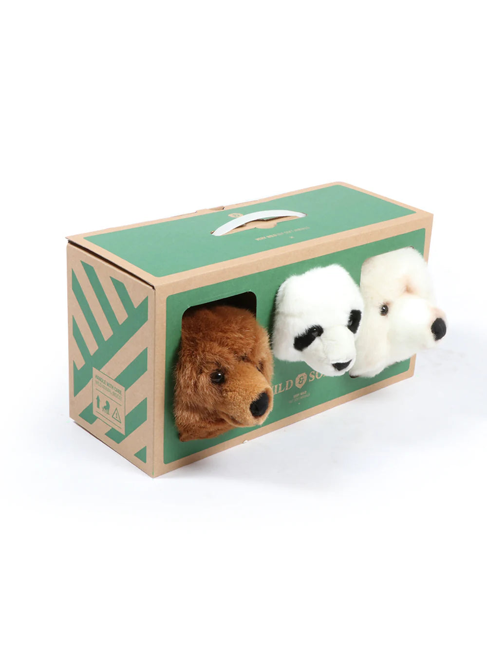 Conjunto de 3 Mini Cabeças de Urso – Wild & Soft