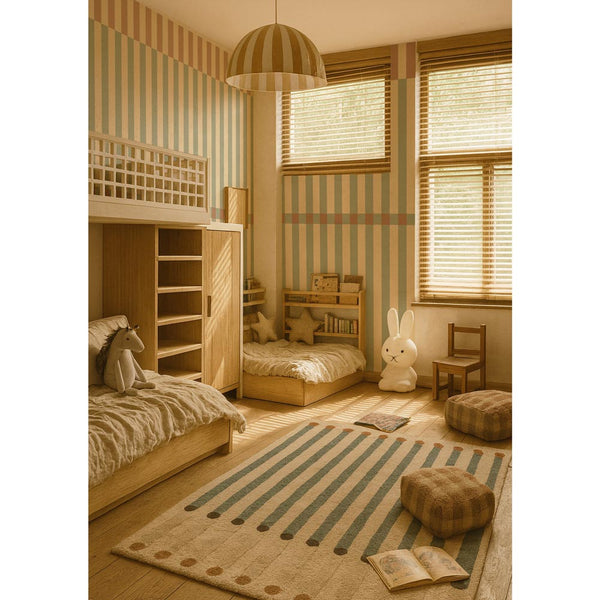 Papel de Parede Stripes nostalgia green vintage – Dekornik – imagem 2