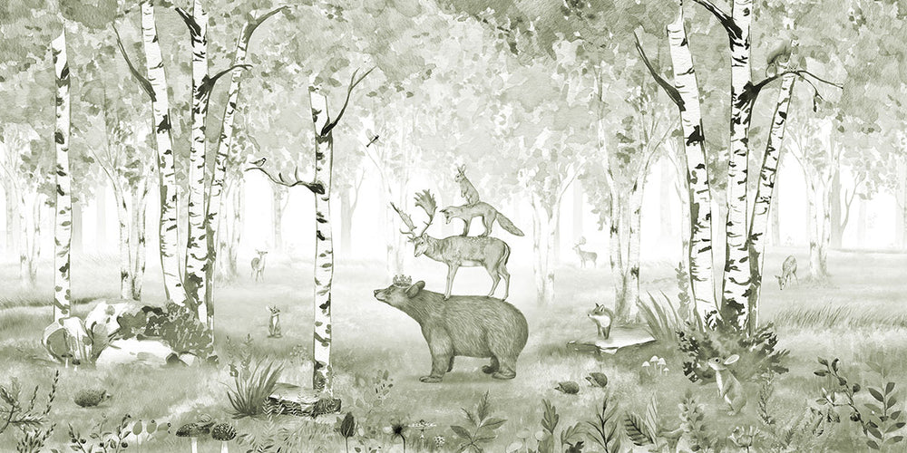 Mural Bear King Green – Kikki Belle – imagem 1