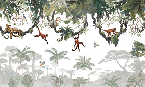 Mural Cheeky Monkeys seamless panorama – Kikki Belle – imagem 1