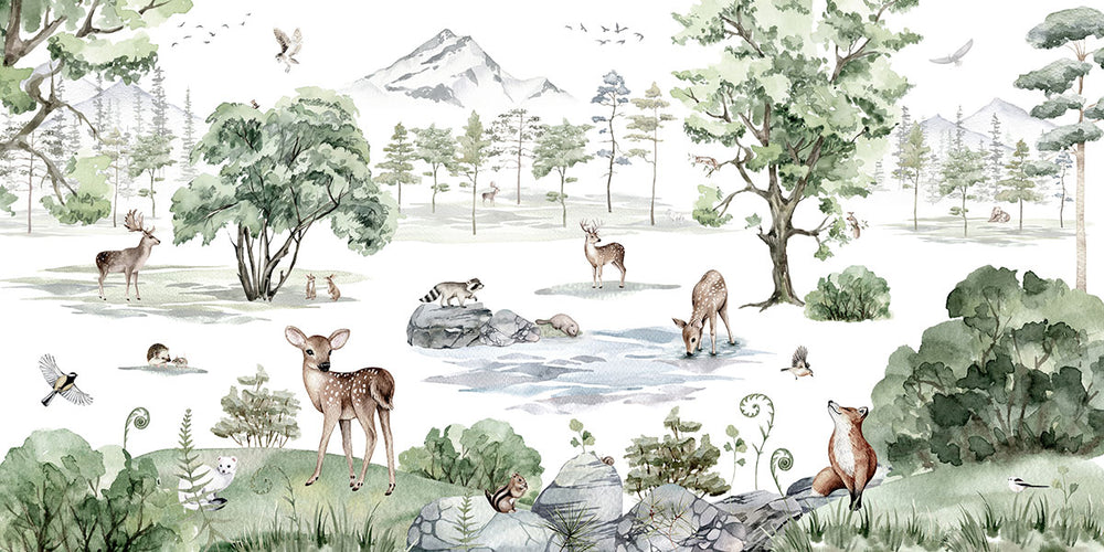 Mural Deer Forest Winter – Kikki Belle – imagem 1