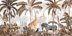 Mural Jungle Jive Sepia seamless panorama – Kikki Belle – imagem 1