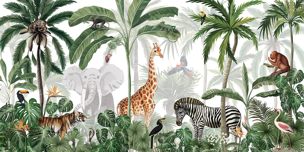 Mural Jungle Jive seamless panorama – Kikki Belle – imagem 1