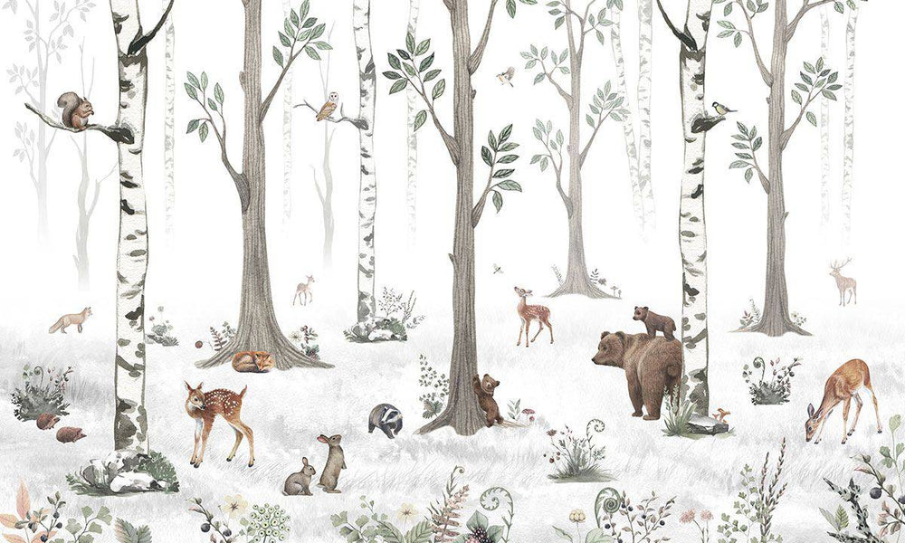 Mural Floresta Branca – Kikki Belle