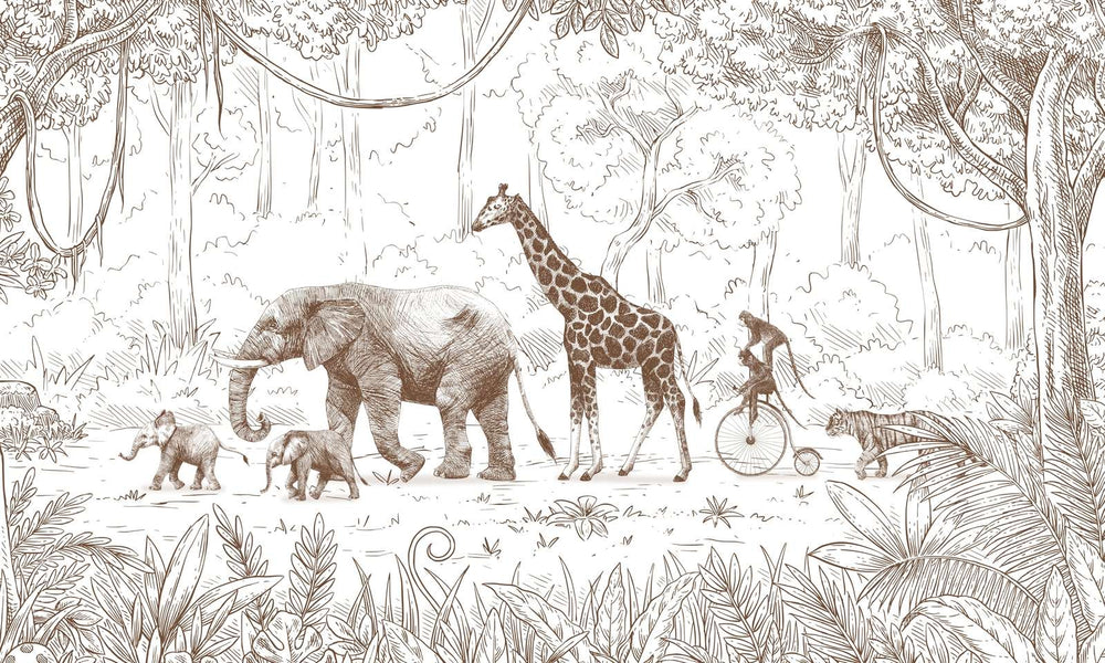 Mural Animal Parade Brown – Kikki Belle – imagem 1