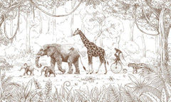Mural Animal Parade Brown – Kikki Belle – imagem 1