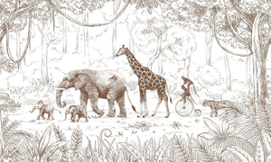 Mural Animal Parade Brown – Kikki Belle – imagem 1