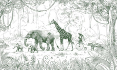 Mural Animal Parade Green – Kikki Belle – imagem 1