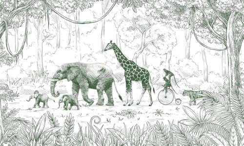 Mural Animal Parade Green – Kikki Belle – imagem 1