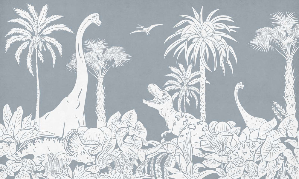 Mural Monochrome Dino Blue – Kikki Belle – imagem 1
