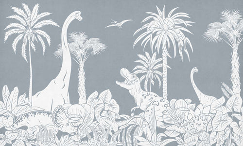 Mural Monochrome Dino Blue – Kikki Belle – imagem 1