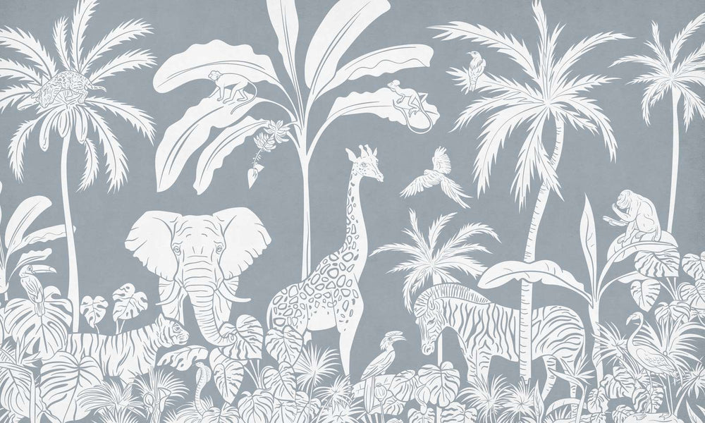 Mural Monochrome Jungle Blue – Kikki Belle – imagem 1