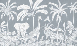 Mural Monochrome Jungle Blue – Kikki Belle – imagem 1
