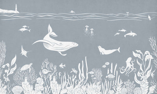 Mural Monochrome Sea Blue – Kikki Belle – imagem 1