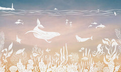 Mural Monochrome Sea Pink Aqua – Kikki Belle – imagem 1