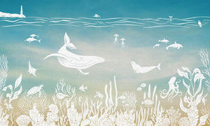 Mural Monochrome Sea Blue Aqua – Kikki Belle – imagem 1