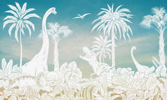 Mural Monochrome Dino Blue Sky – Kikki Belle – imagem 1