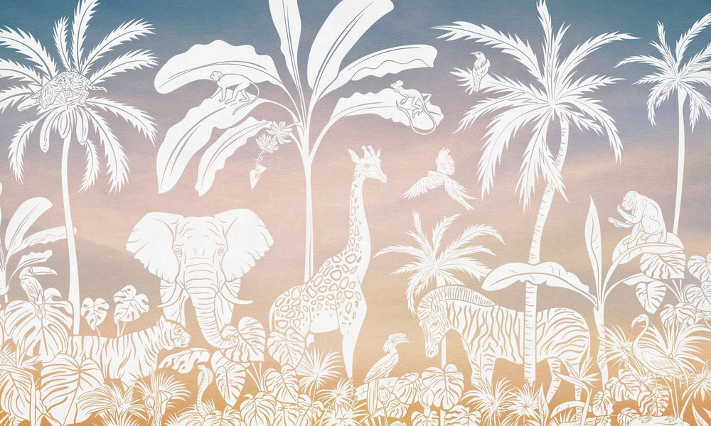 Mural Monochrome Jungle Pink Sky – Kikki Belle – imagem 1