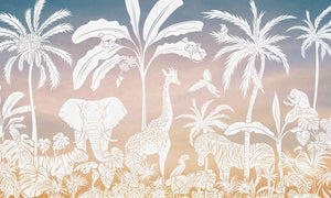 Mural Monochrome Jungle Pink Sky – Kikki Belle – imagem 1