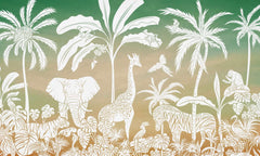 Mural Monochrome Jungle Green Sky – Kikki Belle – imagem 1