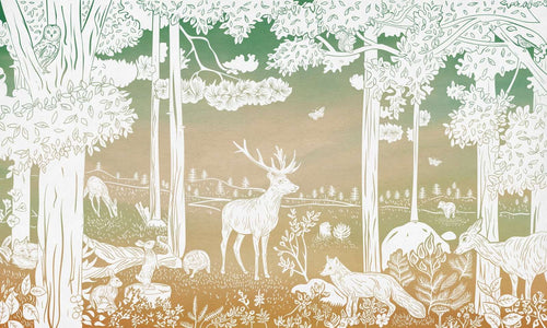 Mural Monochrome Forest Green Sky – Kikki Belle – imagem 1