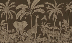 Mural Monochrome Jungle Brown Vintage – Kikki Belle – imagem 1